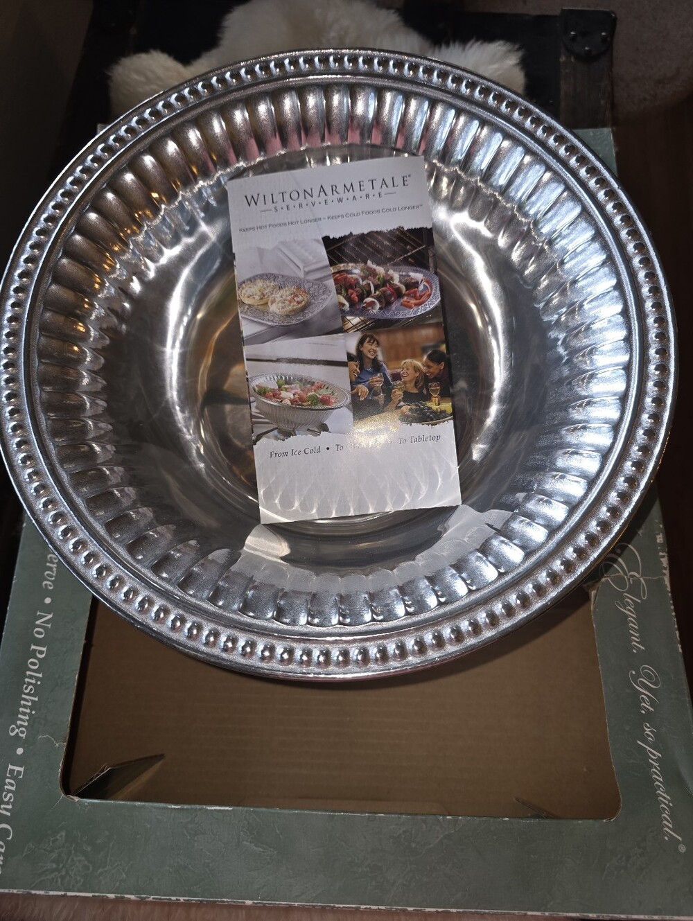 Wilton Armetale Flutes & Pearls Large Serving Bowl New in Box